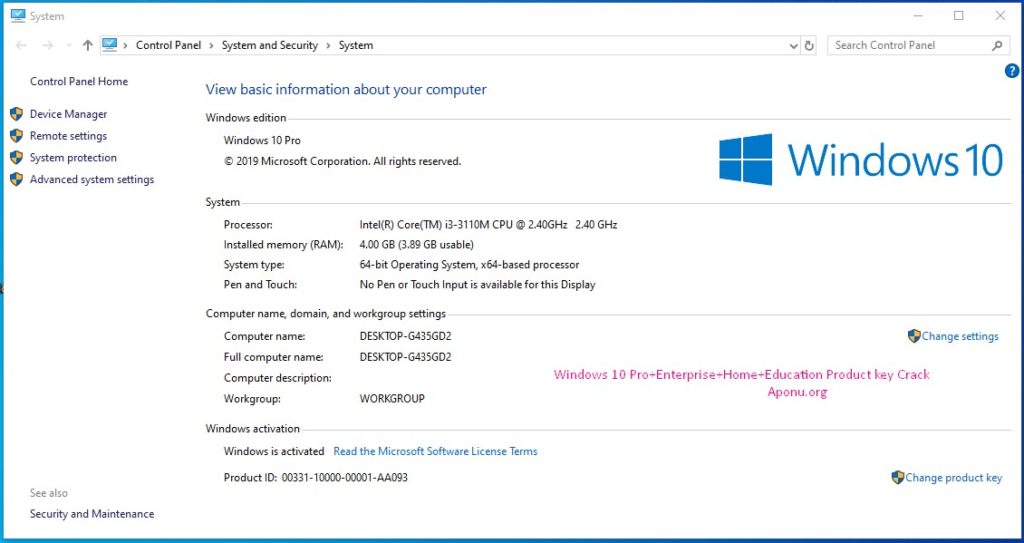 Windows 10 Pro X64 Incl Office 19041 264 Serial Key 100 Working
