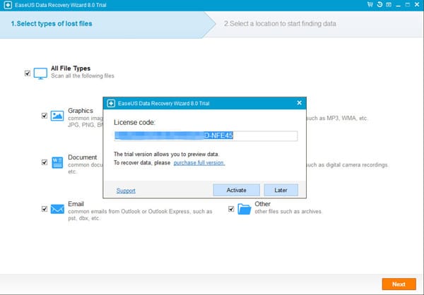 Easeus Data Recovery License Key