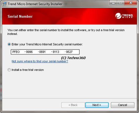 where is trend micro serial number