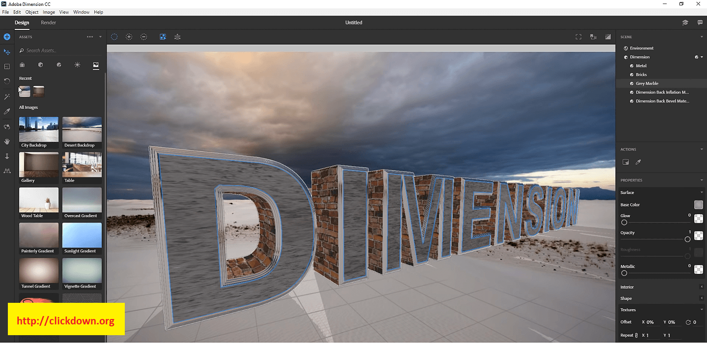create a freeform 3d model in adobe dimension