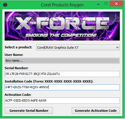 activation code serial number corel draw x5