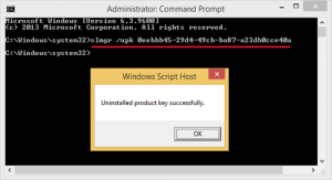 deactivate and uninstall Windows Product Key